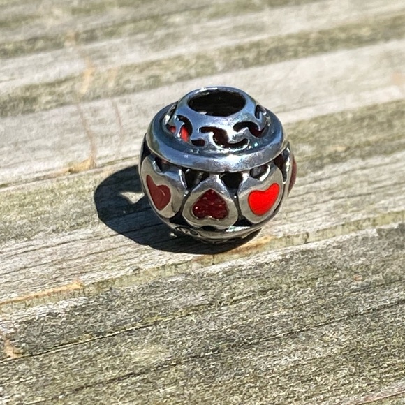 Vintage Michael Anthony red heart .925 Sterling Silver charm bracelet bead Italy - Picture 13 of 15